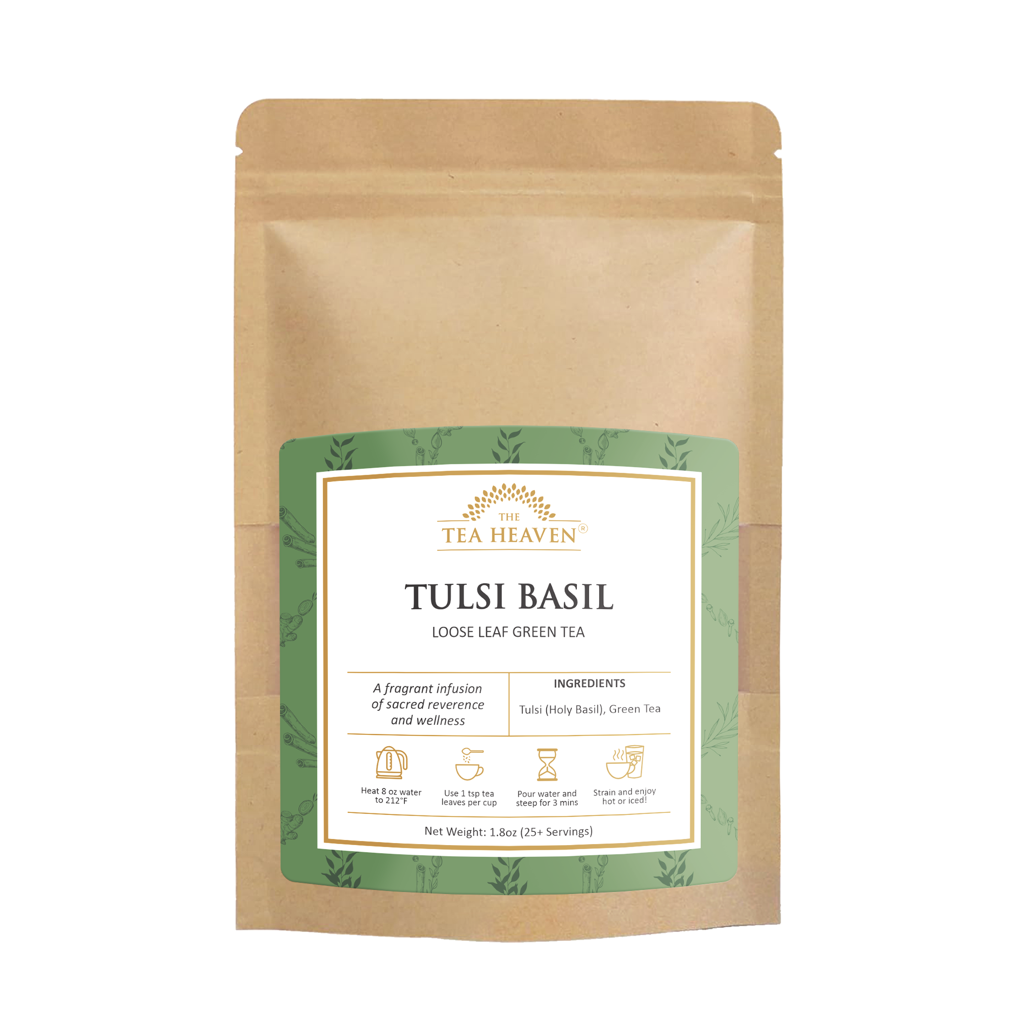 Tulsi Basil Green Tea Pouch